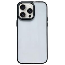 Per iPhone 15 Pro Max 2 in 1 custodia per telefono antiurto trasparente in acrilico (nera)
