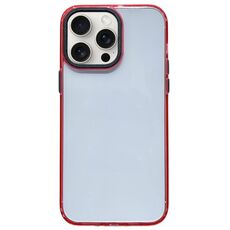 Per iPhone 15 Pro Max 2 in 1 Custodia per telefono antiurto trasparente in acrilico (rossa)