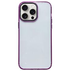 Per iPhone 15 Pro Max 2 in 1 Custodia per telefono antiurto trasparente in acrilico (viola)
