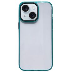 Per iPhone 15 Custodia per telefono antiurto trasparente in acrilico 2 in 1 (verde)