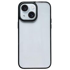 Per iPhone 15 Custodia per telefono antiurto trasparente in acrilico 2 in 1 (nera)