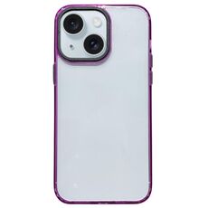 Per iPhone 15 Custodia per telefono antiurto trasparente in acrilico 2 in 1 (viola)