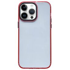 Per iPhone 14 Pro Max 2 in 1 custodia per telefono antiurto trasparente in acrilico (rossa)