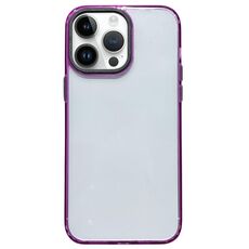 Per iPhone 14 Pro Max 2 in 1 custodia per telefono antiurto trasparente in acrilico (viola)
