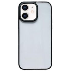 Per iPhone 12 Pro Max 2 in 1 custodia per telefono antiurto trasparente in acrilico (nera)