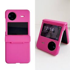 Per vivo X Flip Skin Feel PC Custodia antiurto a copertura totale (Rosa rossa)