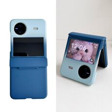 Per vivo X Flip Skin Feel PC Custodia antiurto a copertura totale (blu scuro + azzurro)