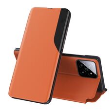 Custodia per telefono in pelle con supporto a vibrazione per Xiaomi 14 Pro (arancione)