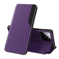 Custodia per telefono in pelle con supporto a vibrazione per Xiaomi 14 Pro (viola)