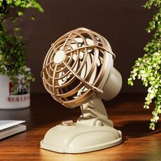 Mini ventilatore elettrico silenzioso da tavolo per ufficio Ventilatore retrò USB da esterno per desktop (giallo)