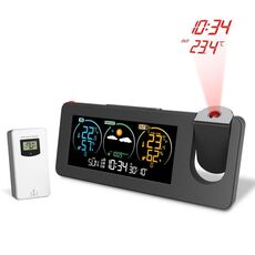 Calendario perpetuo Previsioni meteo Schermo a colori Display digitale Orologio con proiezione (USB)