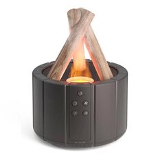 Umidificatore da tavolo con diffusore di aromi con telecomando a forma di falò, colore: nero
