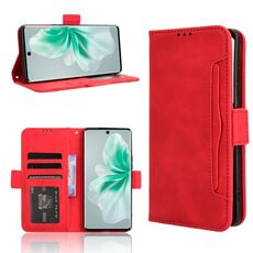 Per vivo S18 5G / S18 Pro 5G Custodia per cellulare in pelle con texture di vitello e slot per schede(Rosso)