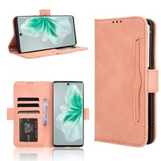 Per vivo V30 5G / V30 Pro 5G Custodia per cellulare in pelle con texture di vitello e slot per schede (rosa)