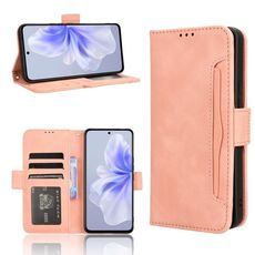 Per vivo S18e 5G Custodia per telefono in pelle con texture di vitello con slot per schede (rosa)
