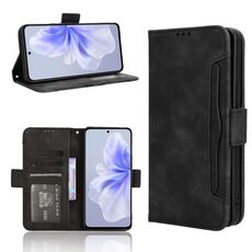 Per vivo S18e 5G Custodia per telefono in pelle con texture di vitello con slot per schede (nero)