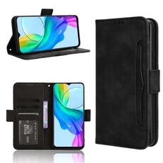 Per vivo Y03 4G Pelle di vitello Texture Slot per schede Custodia in pelle per telefono (Nero)