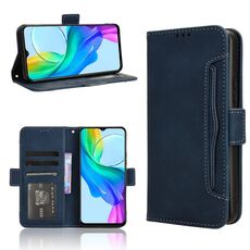 Per vivo Y03 4G Pelle di vitello Texture Slot per schede Custodia in pelle per telefono (blu)