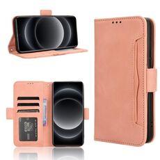 Custodia per telefono in pelle con slot per schede con texture di vitello Ultra Skin Feel per Xiaomi 14 (rosa)