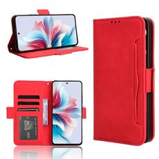 Per OPPO Reno11 F 5G / F25 Pro 5G Custodia in pelle con texture di vitello e slot per schede (Rosso)