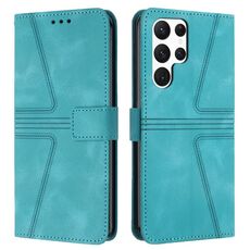 Custodia per telefono in pelle tinta unita triangolare per Samsung Galaxy S24 Ultra 5G (verde)