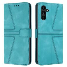 Custodia per telefono in pelle tinta unita triangolare per Samsung Galaxy S24+ 5G (verde)