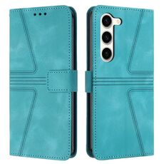 Custodia per telefono in pelle tinta unita triangolare per Samsung Galaxy S23+ 5G (verde)