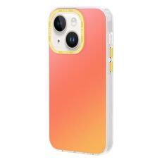 Per iPhone 14 Custodia per telefono a colori sfumati serie TGVIS Grace (arancione alba)