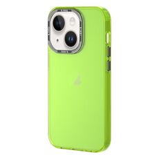 Per iPhone 14 Custodia per telefono a colori trasparente serie TGVIS Grace (verde fluorescente)
