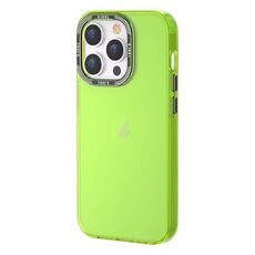 Per iPhone 14 Pro Custodia per telefono a colori trasparente serie TGVIS Grace (verde fluorescente)
