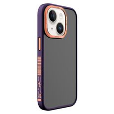 Custodia per telefono con cornice alla moda TGVIS Vibrant Series per iPhone 14 Plus (viola)