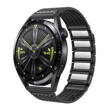 Per Huawei Watch 4/4 Pro Cinturino per orologio in acciaio inossidabile con catena intrecciata con chiusura magnetica da 22 mm (grigio titanio)