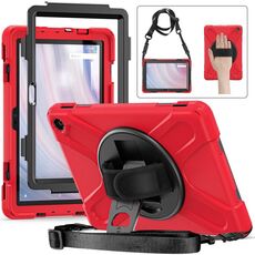 Custodia per tablet full body per PC ibrido in silicone per Amazon Kindle Fire HD10 2023 (rosso)