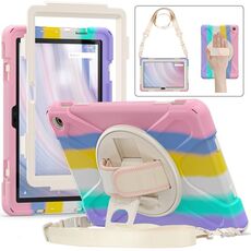 Custodia per tablet full body per PC ibrido in silicone per Amazon Kindle Fire HD10 2023 (colorato rosa)