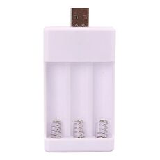 Caricabatterie USB a 3 slot Caricabatterie universale per giocattoli con batterie ricaricabili AA / AAA
