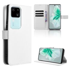 Custodia per telefono in pelle con texture diamante per vivo S18 5G / S18 Pro 5G (bianca)