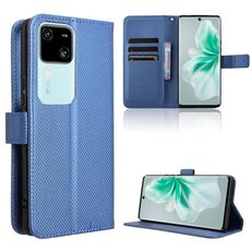 Custodia per telefono in pelle con texture diamante per vivo S18 5G / S18 Pro 5G (blu)