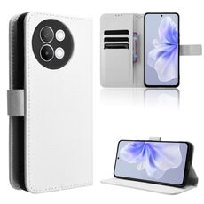 Custodia per telefono in pelle con texture diamante vivo S18e 5G (bianca)