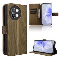 Custodia per telefono in pelle con texture diamante vivo S18e 5G (marrone)