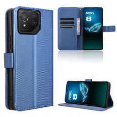 Per ASUS ROG Phone 8 Custodia in pelle con texture diamante (blu)