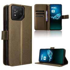 Custodia in pelle per ASUS ROG Phone 8 Diamond Texture (marrone)