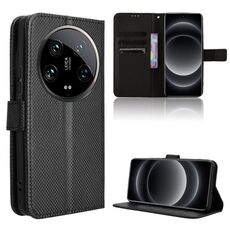 Per la custodia del telefono in pelle con texture ultra diamante Xiaomi 14 (nera)