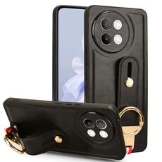 Custodia per cellulare con retro in pelle e cinturino per vivo S18e 5G (nera)