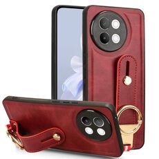 Custodia per telefono posteriore in pelle con cinturino per vivo S18e 5G (rossa)