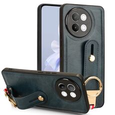 Custodia per telefono posteriore in pelle con cinturino per vivo S18e 5G (blu)