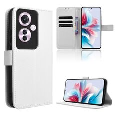 Per OPPO Reno11 F 5G / F25 Pro 5G Custodia in pelle con texture diamante (bianca)