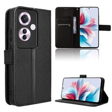 Per OPPO Reno11 F 5G / F25 Pro 5G Custodia in pelle con texture diamante (Nera)