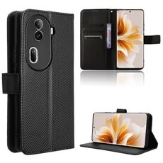 Per OPPO Reno11 Pro 5G Custodia in pelle con texture diamante globale (nera)