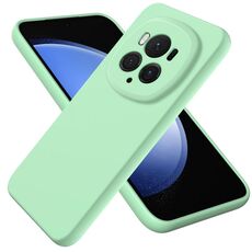 Custodia per telefono antiurto in silicone liquido di colore puro per Honor Magic6 Pro (verde)