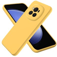 Custodia per telefono antiurto in silicone liquido di colore puro per Honor Magic6 (giallo)